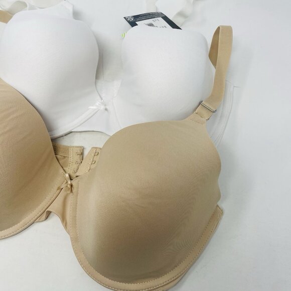 Maidenform Self Expressions Womens 36DD 2 Pack T-Shirt Bra 5701 Latte/White 698 - Picture 4 of 8